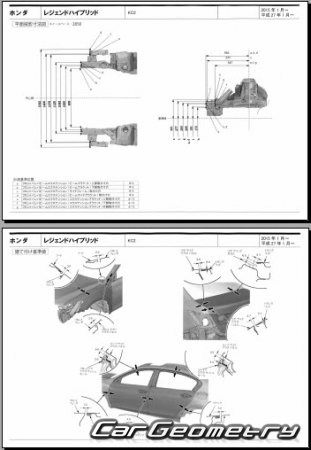 Honda Legend Hybrid (KC2) 2015-2021 (RH Japanese market) Body dimensions
