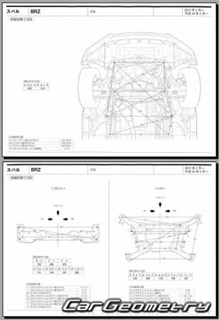 Subaru BRZ (ZC6) 2012-2020 (RH Japanese market) Body dimensions