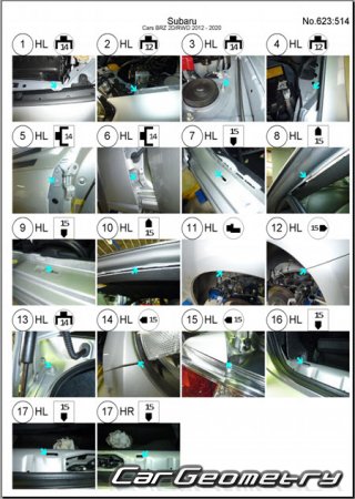 Subaru BRZ (ZC6) 2012-2020 (RH Japanese market) Body dimensions