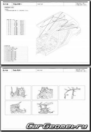 Subaru Forester (SJG SJ5) 2012-2018 (RH Japanese market) Body dimensions