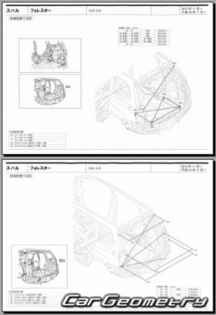 Subaru Forester (SJG SJ5) 2012-2018 (RH Japanese market) Body dimensions