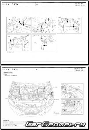 Nissan Sylphy (B17) 2012-2020 (RH Japanese market) Body dimensions