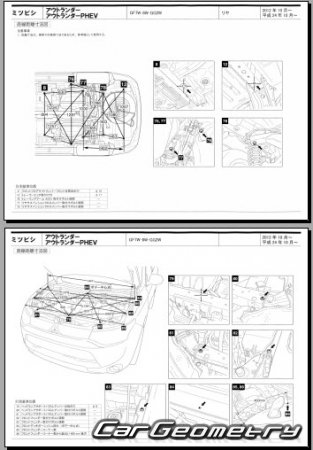 Mitsubishi Outlander (GF7W GF8W) 2012-2018 (RH Japanese market) Body dimensions