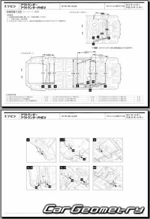 Mitsubishi Outlander (GF7W GF8W) 2012-2018 (RH Japanese market) Body dimensions