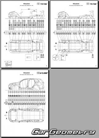 Mitsubishi Outlander (GF7W GF8W) 2012-2018 (RH Japanese market) Body dimensions