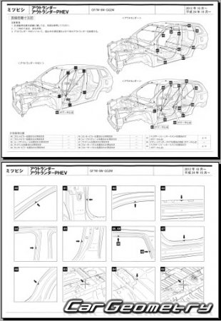 Mitsubishi Outlander (GF7W GF8W) 2012-2018 (RH Japanese market) Body dimensions