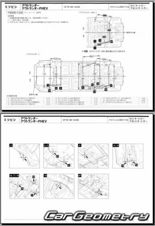 Mitsubishi Outlander (GF7W GF8W) 2012-2018 (RH Japanese market) Body dimensions
