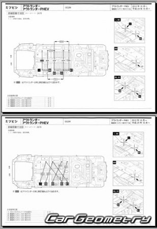 Mitsubishi Outlander (GF7W GF8W) 2012-2018 (RH Japanese market) Body dimensions