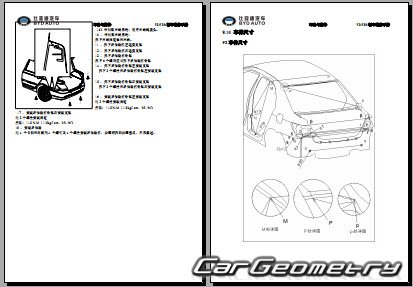 BYD F3 2005-2014 Body dimensions