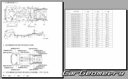 BYD G3 G3R 2009-2014 Body dimensions