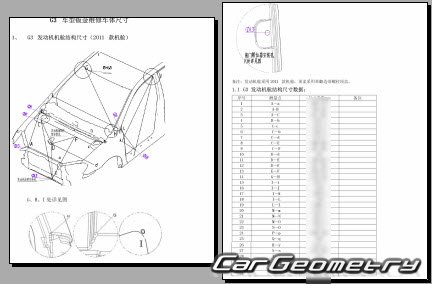 BYD G3 G3R 2009-2014 Body dimensions