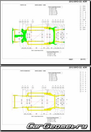 BYD G3 G3R 2009-2014 Body dimensions