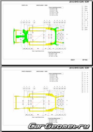 BYD G3 G3R 2009-2014 Body dimensions