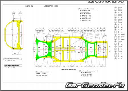 Размеры кузова Acura MDX 2021-2027 Body Repair Manual Размеры кузова Acura MDX 2021-2027 Body Repair Manual