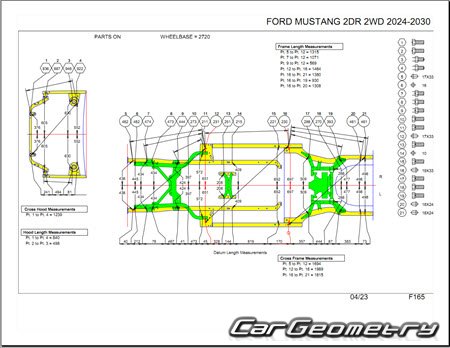   Ford Mustang 2023-2030 Body dimensions