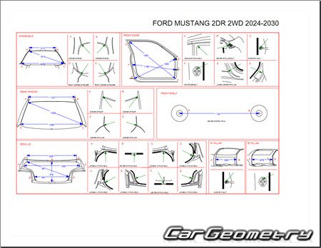   Ford Mustang 2023-2030 Body dimensions