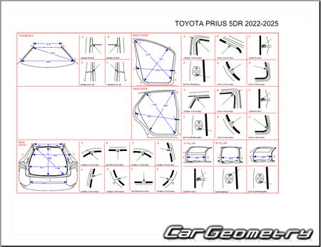Размеры кузова Toyota Prius (MXWH6# ZVW6#) s 2023 Body Repair Manual Размеры кузова Toyota Prius (MXWH6# ZVW6#) s 2023 Body Repair Manual