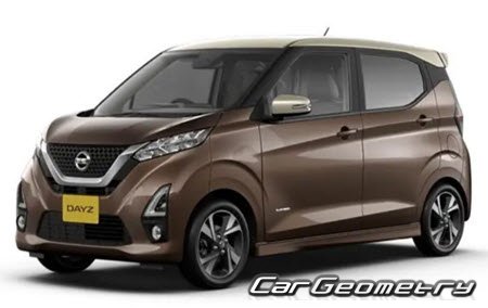 Кузовные размеры Ниссан Дейз Хайвей Стар 2019-2023, Размеры кузова Nissan Dayz Highway Star (B4# Series) 2019-2023 Кузовные размеры Ниссан Дейз Хайвей Стар 2019-2023, Размеры кузова Nissan Dayz Highway Star (B4# Series) 2019-2023