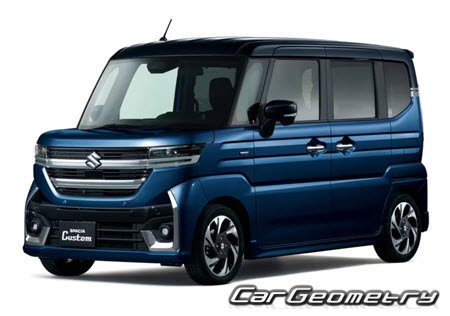 Кузовные размеры Suzuki Spacia Custom (MK54S MK94S) 2023–2028, Размеры кузова Сузуки Спасиа Кастом Кузовные размеры Suzuki Spacia Custom (MK54S MK94S) 2023–2028, Размеры кузова Сузуки Спасиа Кастом