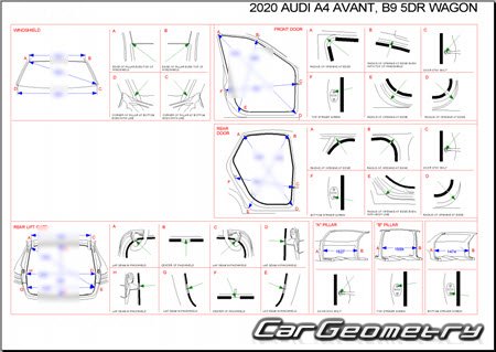 Размеры кузова Audi A4 Avant (B9,8W) 2016–2022 Body Repair Manual Размеры кузова Audi A4 Avant (B9,8W) 2016–2022 Body Repair Manual