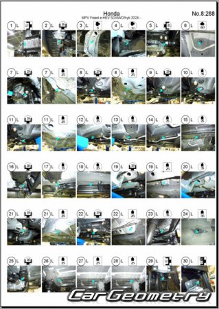 Honda Freed e:Hev (GT5 GT6 GT7 GT8)  2024 (RH Japanese market) Body dimensions