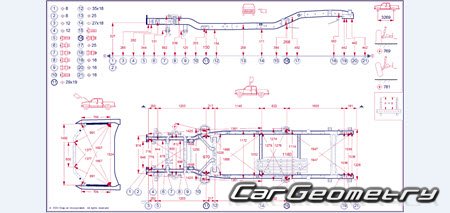 ������� ������ Ford Ranger 2023-2030 Body dimensions