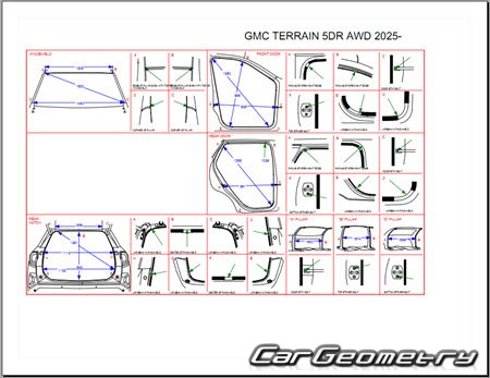 Кузовные размеры GMC Terrain 2025-2030 Body dimensions Кузовные размеры GMC Terrain 2025-2030 Body dimensions