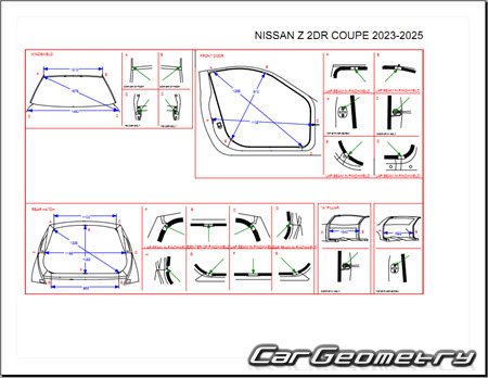 �������� ������� Nissan Z Coupe (RZ34) 2023- Body dimensions