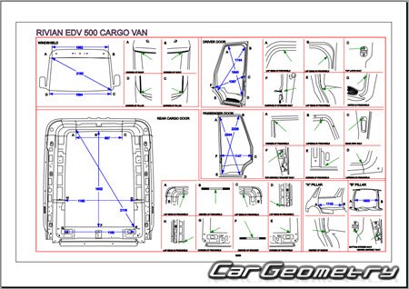 Размеры кузова Rivian EDV 500 2023-2029 Body dimensions Размеры кузова Rivian EDV 500 2023-2029 Body dimensions