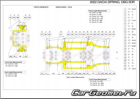 ������� ������ Dacia Spring 2021-2024 Body dimensions