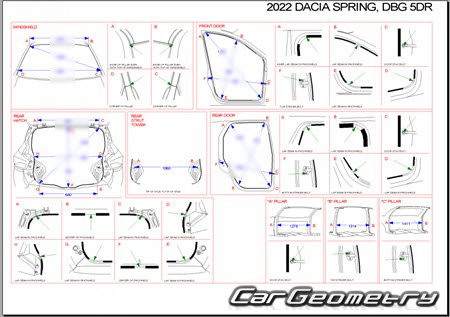 ������� ������ Dacia Spring 2021-2024 Body dimensions