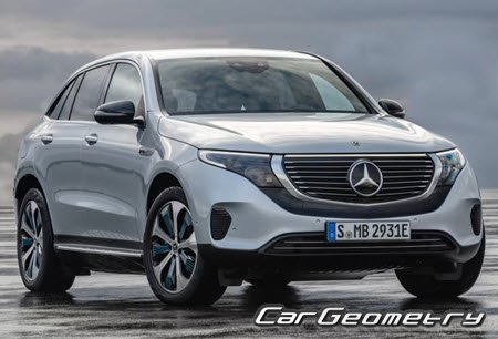 Кузовные размеры Mercedes EQC-Class с 2019, Размеры кузова Мерседес EQC класса Кузовные размеры Mercedes EQC-Class с 2019, Размеры кузова Мерседес EQC класса