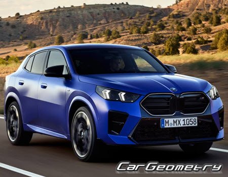 Кузовные размеры BMW X2 (U10) 2024–2030, Размеры кузова БМВ икс2 Ю10 Кузовные размеры BMW X2 (U10) 2024–2030, Размеры кузова БМВ икс2 Ю10