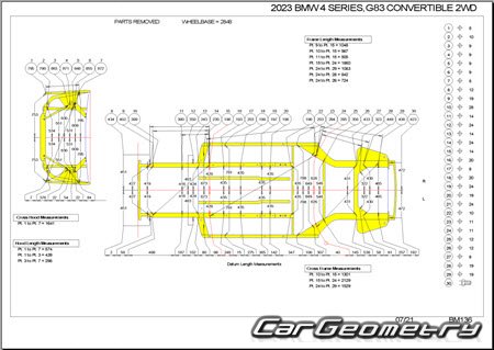 BMW M4 (G83) Cabrio 2021-2027 Body dimensions