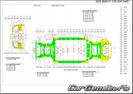 Размеры кузова BMW I7 (G70) 2023-2031 Body dimensions Размеры кузова BMW I7 (G70) 2023-2031 Body dimensions