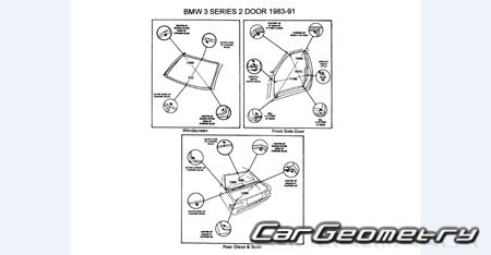 BMW 3 Series Sedan (E30) 1983�1991 Body dimensions