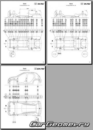 ������� ������ Dacia Spring 2021-2024 Body dimensions