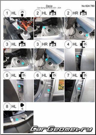 ������� ������ Dacia Spring 2021-2024 Body dimensions