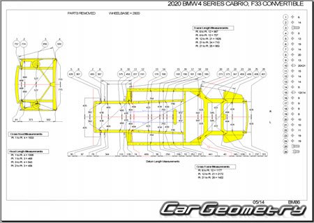 BMW 4 Series (F33) Cabrio 2013-2020 Body dimensions