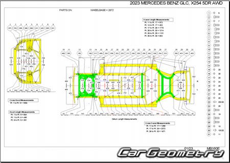 Mercedes GLC-Class (X254) 2022�2028 Body dimensions