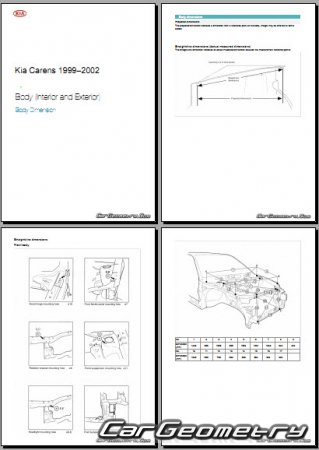 Kia Carens (FJ) 1999-2002 Body dimensions