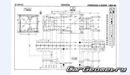 Кузовные размеры Toyota Cressida (MX62 MX63) 1981-1984 Body dimensions Кузовные размеры Toyota Cressida (MX62 MX63) 1981-1984 Body dimensions