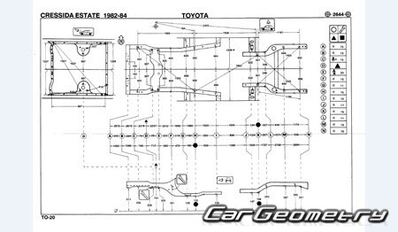 Кузовные размеры Toyota Cressida (MX62 MX63) 1981-1984 Body dimensions Кузовные размеры Toyota Cressida (MX62 MX63) 1981-1984 Body dimensions