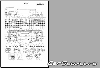Toyota Celica (T160 Series) 1986-1989 Body dimensions 