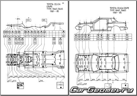 Toyota Celica Supra (A60) 1982�1986 Body dimensions