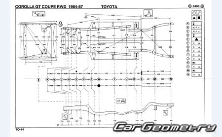 Toyota Corolla (E80) 1984-1987 Body dimensions 