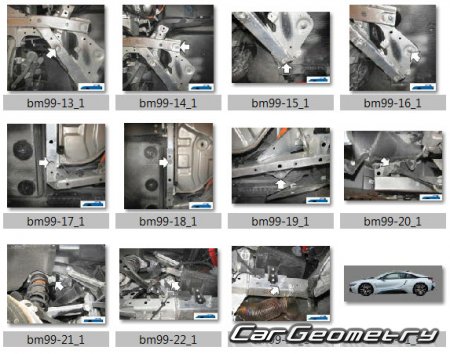 ������� ������ BMW i8 (I12) 2014-2020 Body dimensions