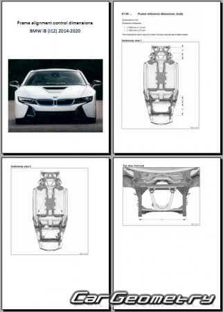 ������� ������ BMW i8 (I12) 2014-2020 Body dimensions