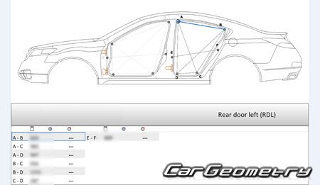 ����������� ������� ������ Acura TL 2009�2013 Body Repair Manual