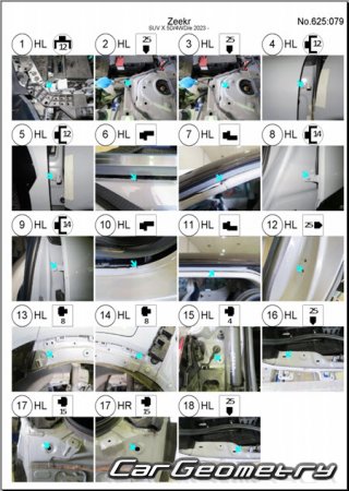 �������� ������� Zeekr X 2023-2028 Body dimensions